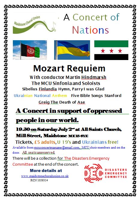 Maidstone Choral Union  present   A Concert of Nations
