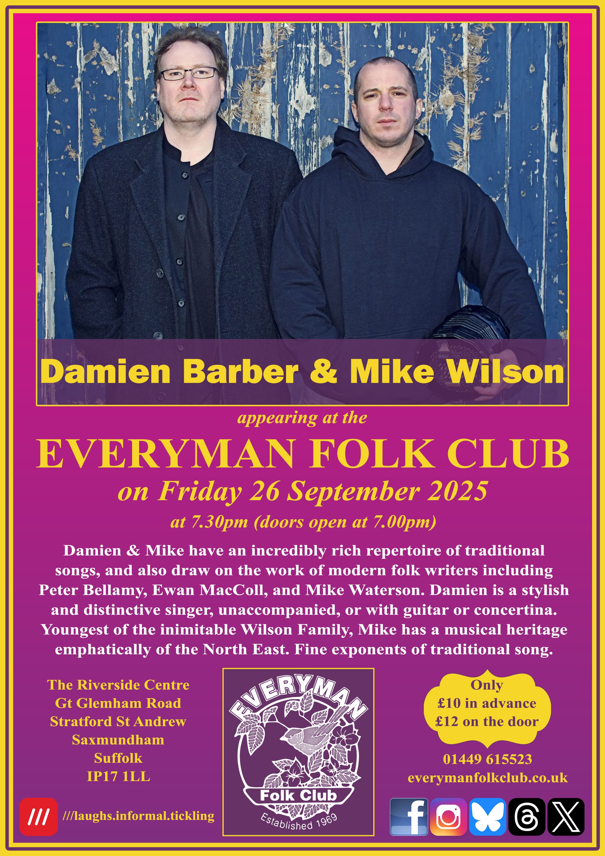 Everyman Folk Club - Damien Barber & Mike Wilson