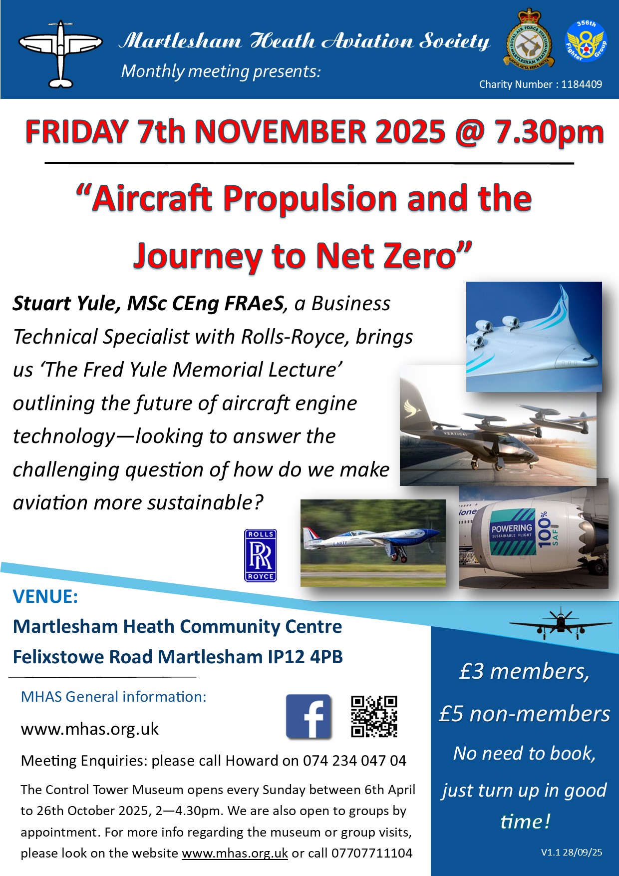 Nov 7th Talk Future of Aircraft PropulsionMartlesham Heath Av Soc