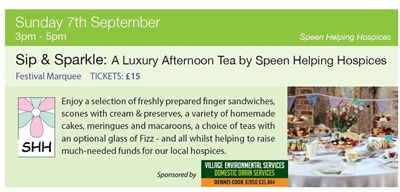 SHH Sip & Sparkle - A Luxury Afternoon Tea @ Speen Festival 25- 7 Sep