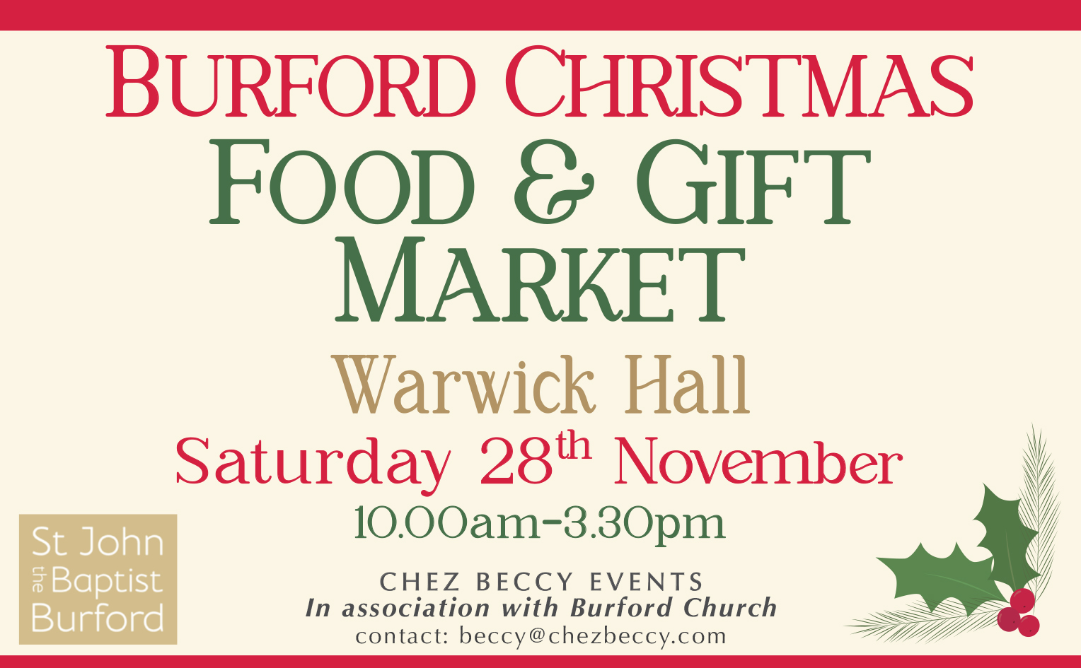 Burford Christmas Food & Gift Market 2026 – Free Entry