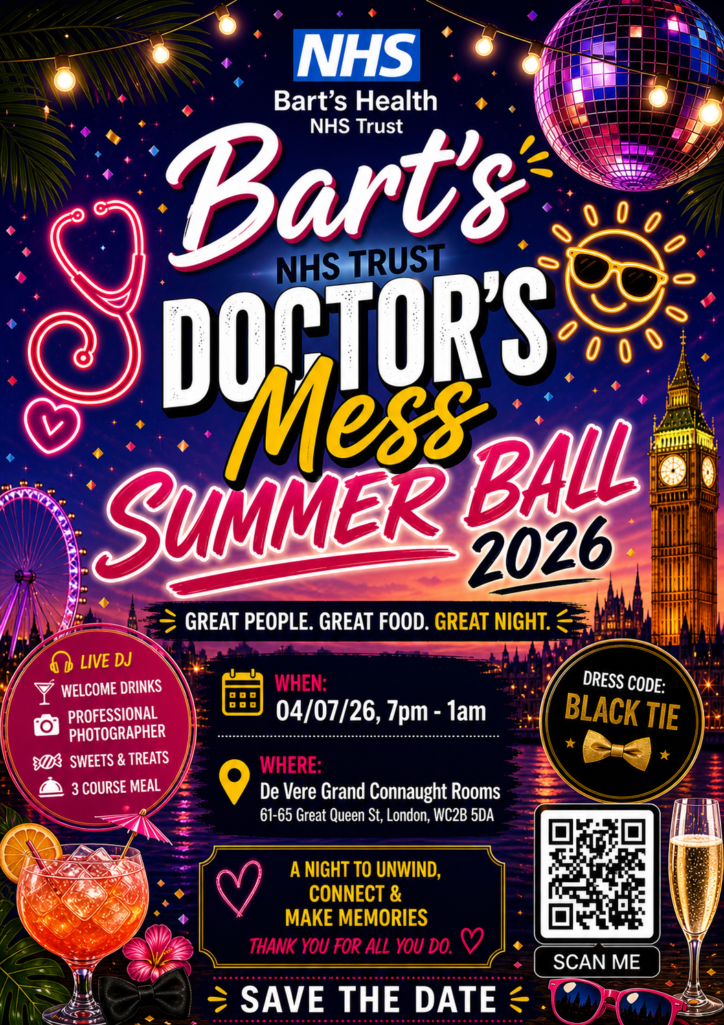 Bart&rsquo;s NHS Trust Doctor&rsquo;s Mess Summer Ball 2026!