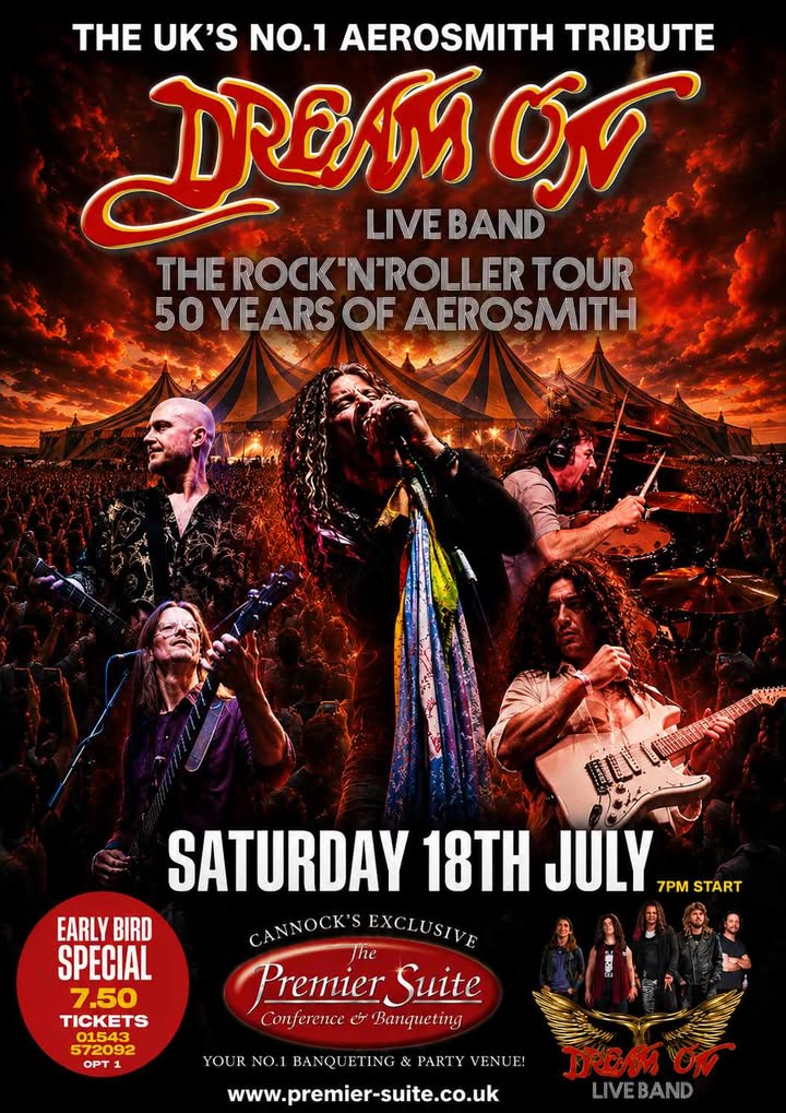 The Rock &rsquo;n&rsquo; Roller Tour – 50 Years of Aerosmith Live at The Premier Suite Cannock